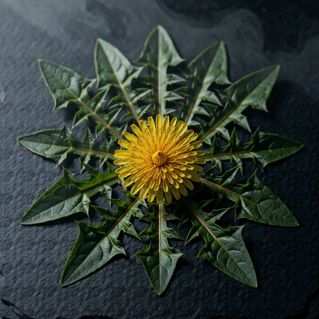 Löwenzahn Blüte und Blätter